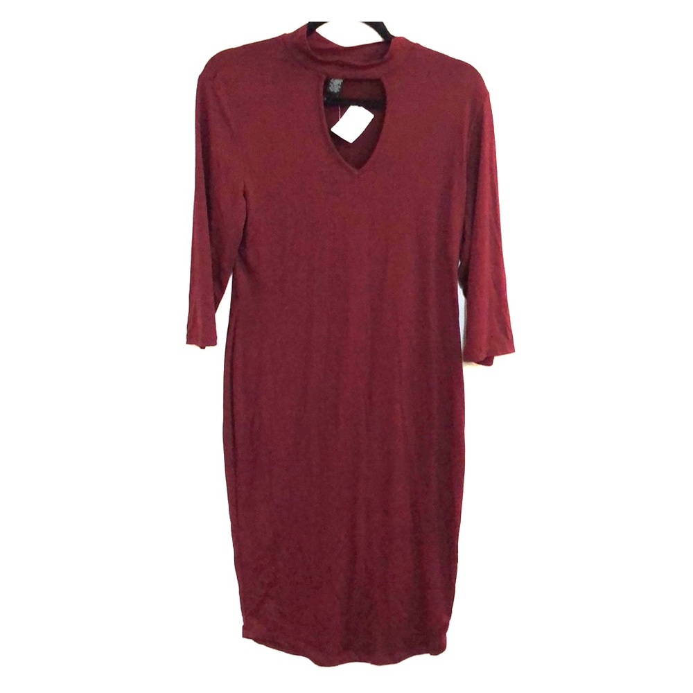 Bodycon dark maroon dress